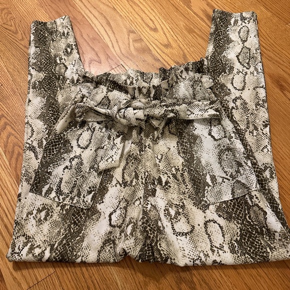 Windsor Snake Print Paperbag Pants - Picture 2 of 5